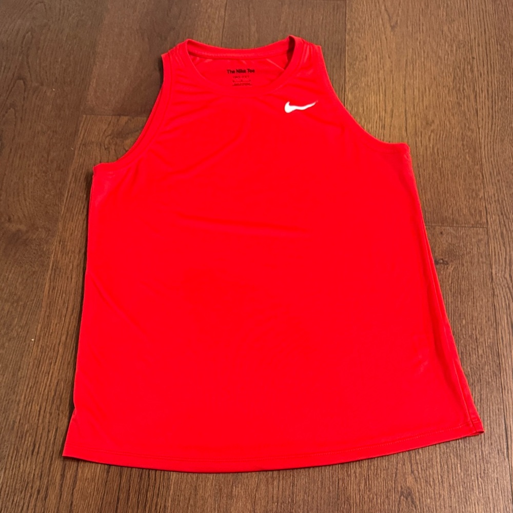 Nike Bright Red Athletic Tank with White Swoosh